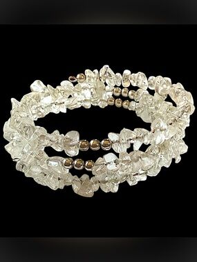 Crystal Quartz Chip Gemstone Bracelet